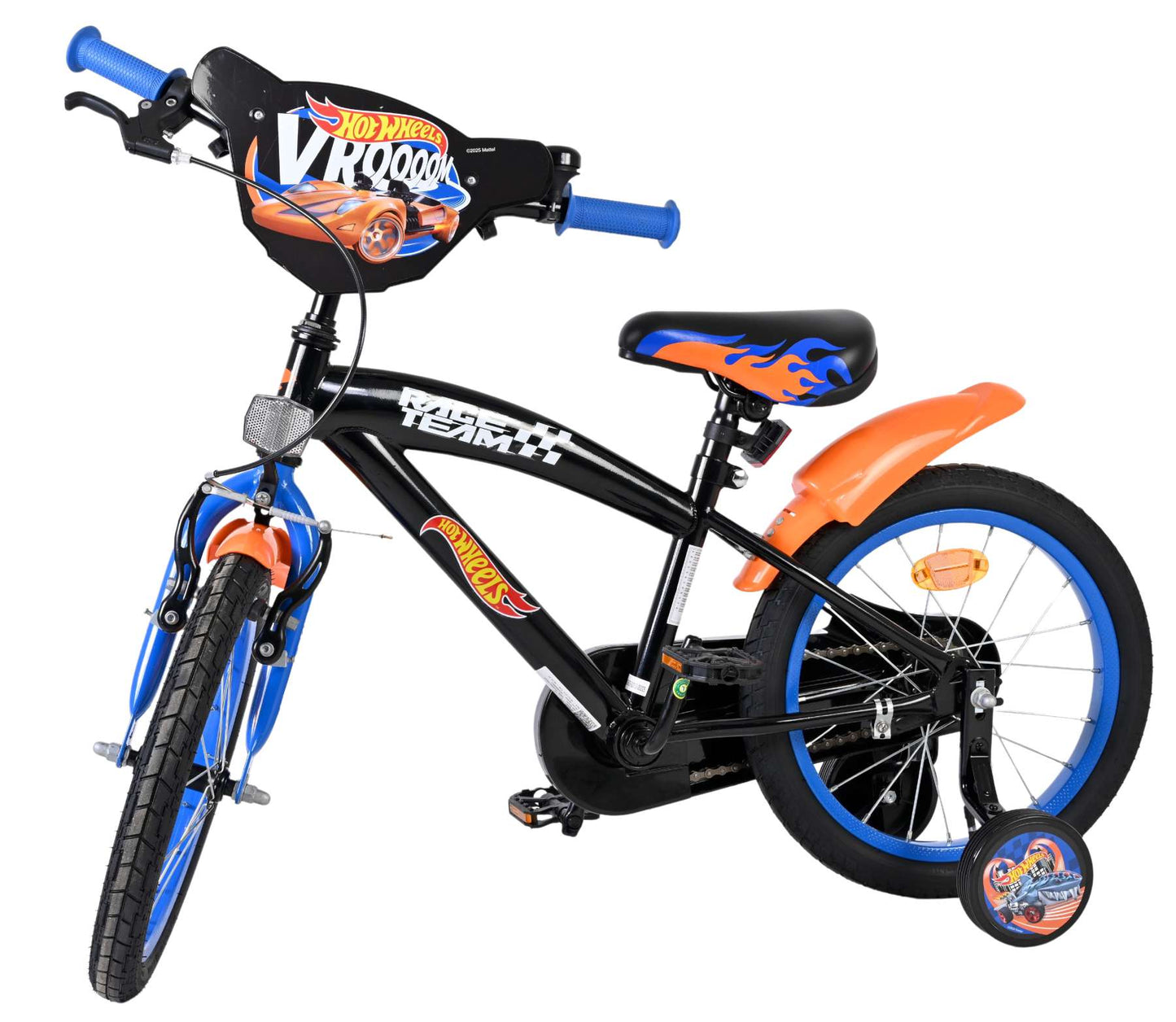 Heiße räder hot wheels kinderfiets - jongens - 16 inch - zwart oranje blauw