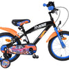 Heiße räder hot wheels kinderfiets - jongens - 16 inch - zwart oranje blauw - twee handremmen
