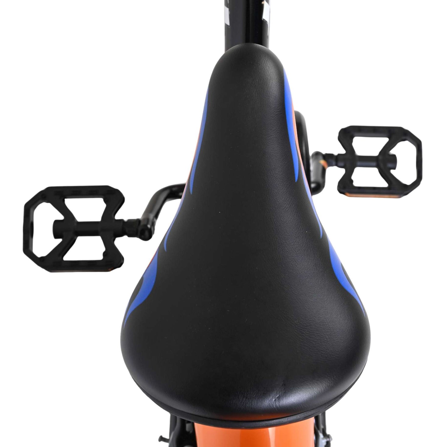 Heiße räder hot wheels kinderfiets - jongens - 16 inch - zwart oranje blauw - twee handremmen