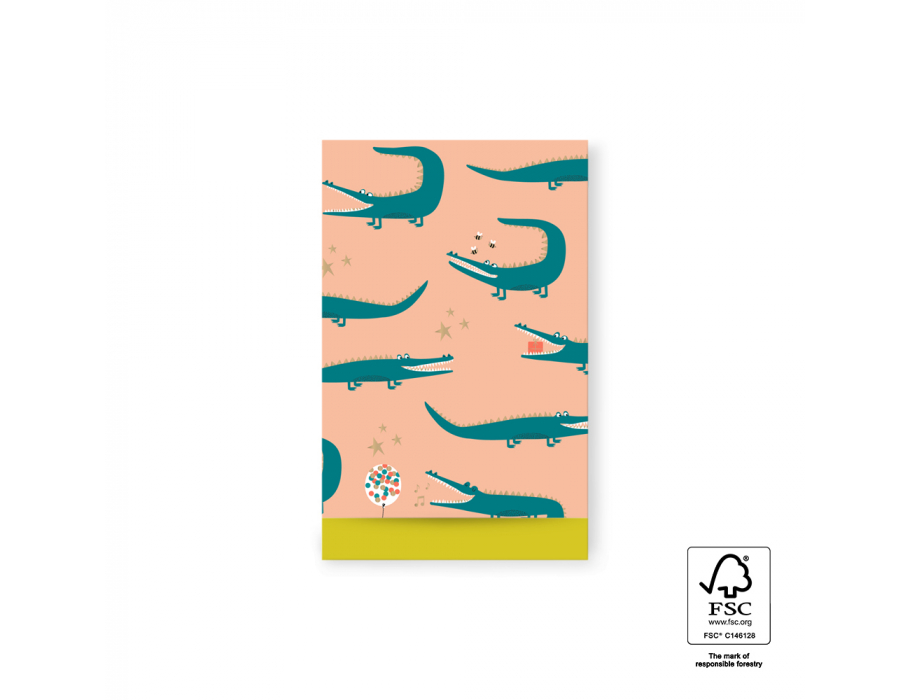 House of products cadeauzakjes - crocodile - yellow - 12x19cm - 200st