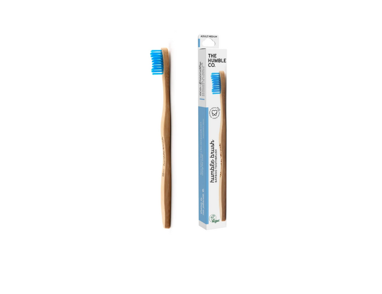 The humble co. tandenborstel bamboe - medium - blauw