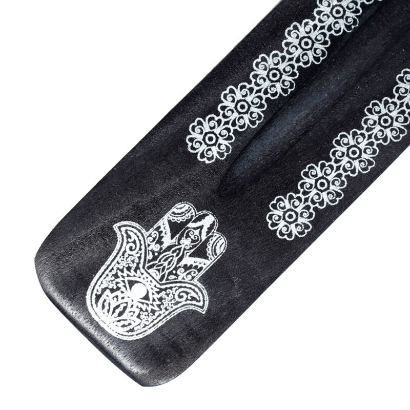 Mangohout hamsa hand wierookhouder