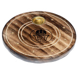 Mango hout ronde hamsa wierookhouder - afbeelding 1