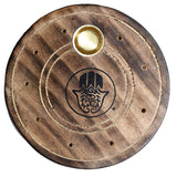 Mango hout ronde hamsa wierookhouder - afbeelding 2
