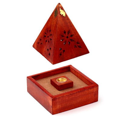 Mango hout piramide wierookhouder kegels olifant