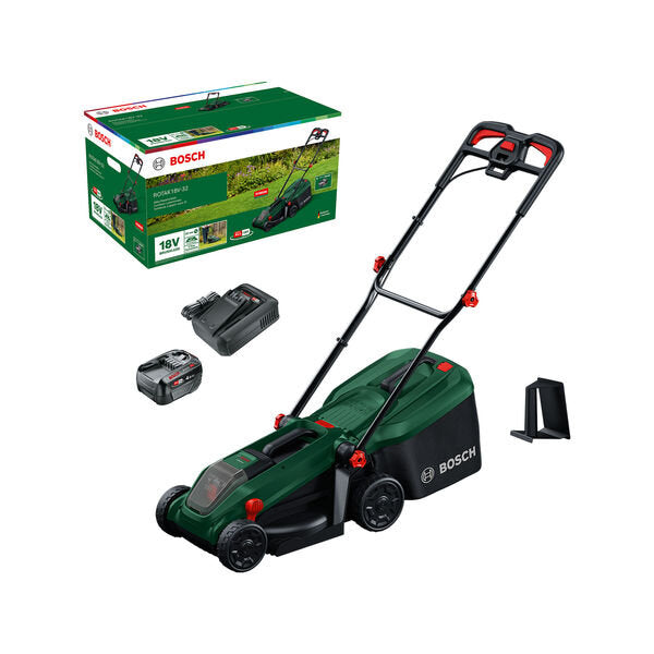 Bosch groen accumaaier rotak 18v-32 | incl. 1 x 18 v li-ion accu (4,0 ah) + al18v-44 lader + mulchplug - 06008b9p00