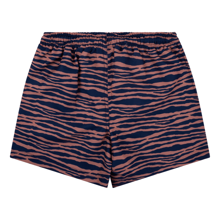 Vibrant stripes | blauw oranje uv zwembroek jongen