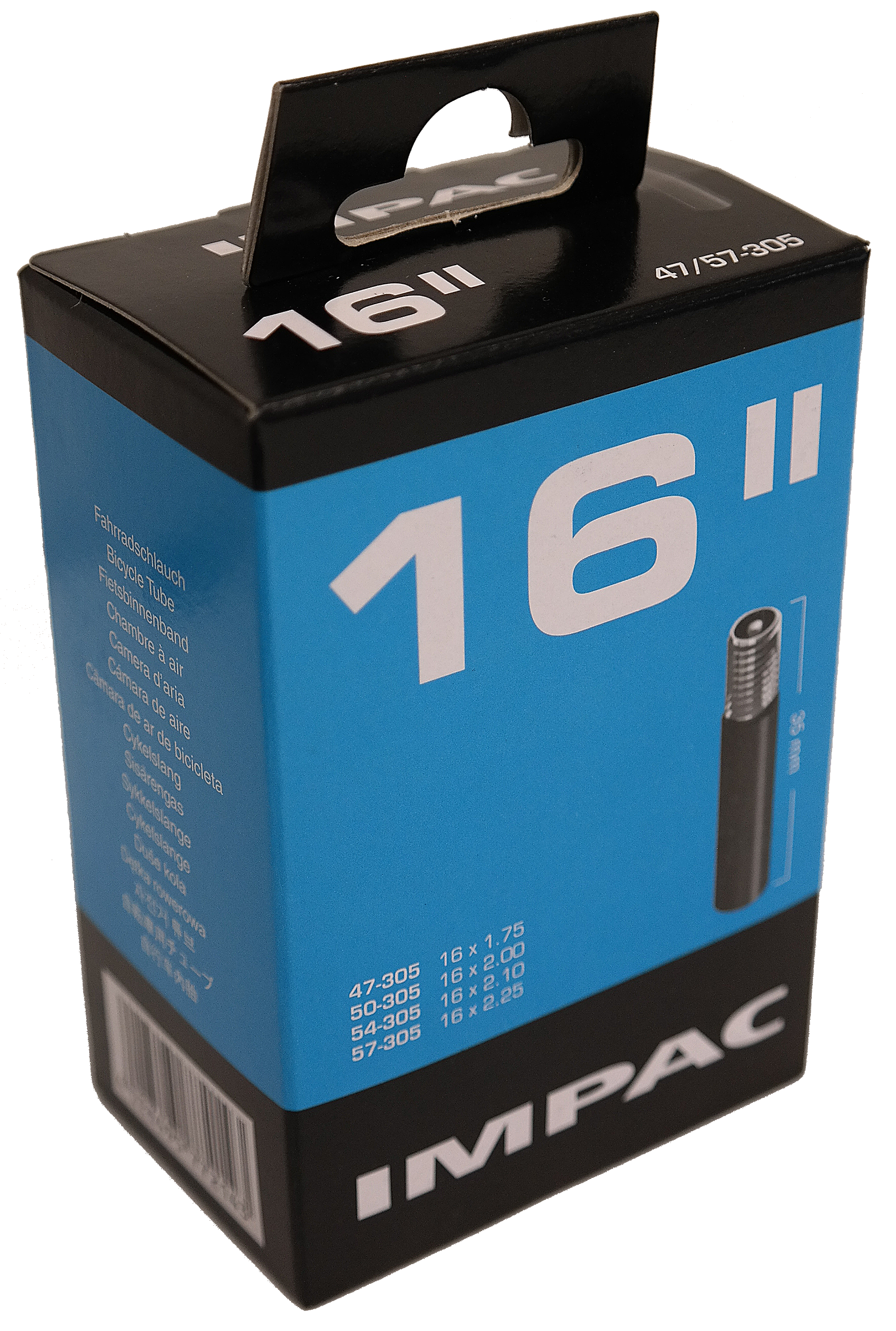 Impac Binnenband (by Schwalbe) AV16 16x1.75 2.35 ETRTO 47 57-305, Ventiel:Schrader auto 35mm
