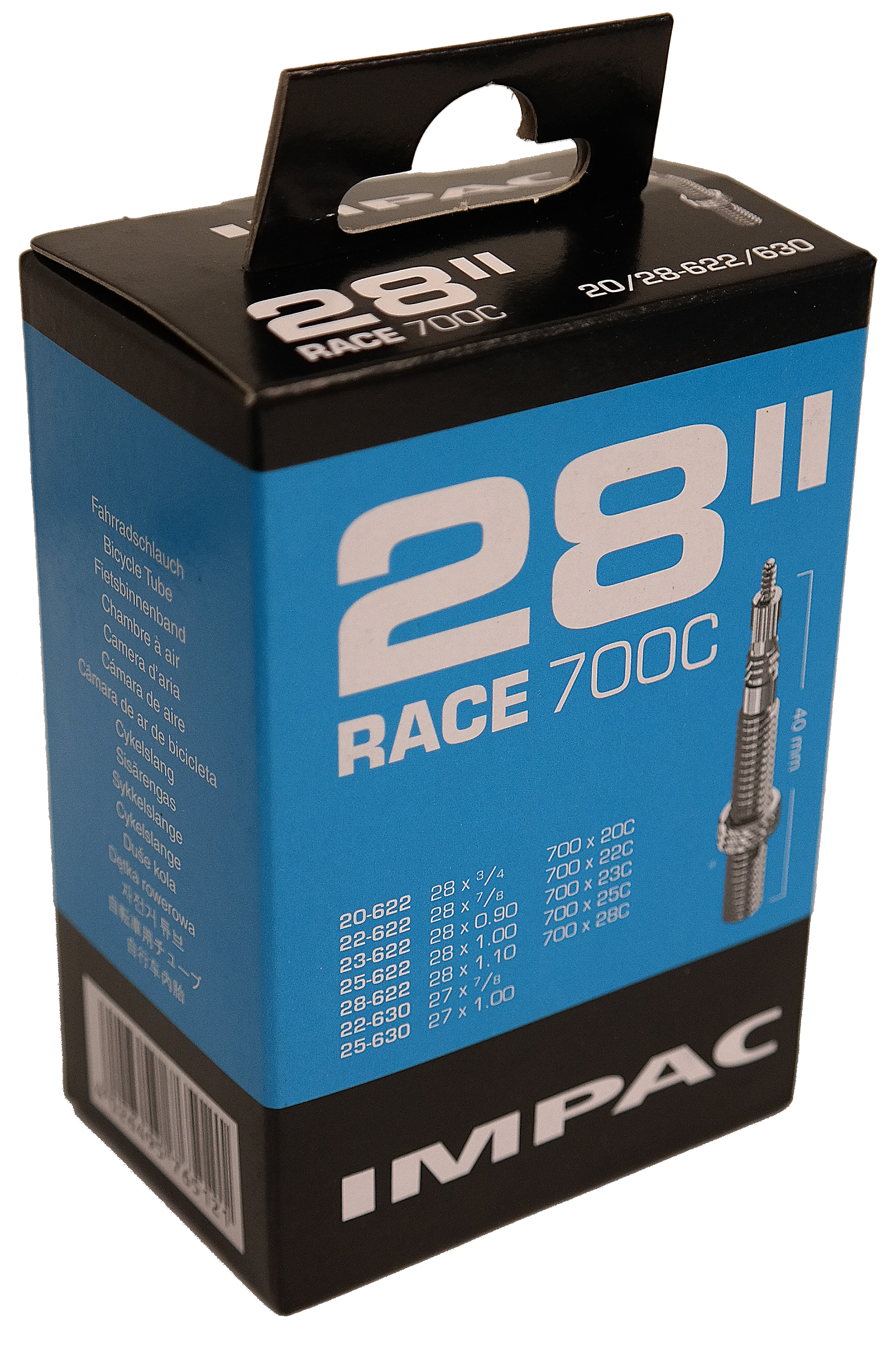 Impac Binnenband (by Schwalbe) SV28 Race, 28x1 ETRTO 20 28-622 630, Ventiel: Frans 40mm