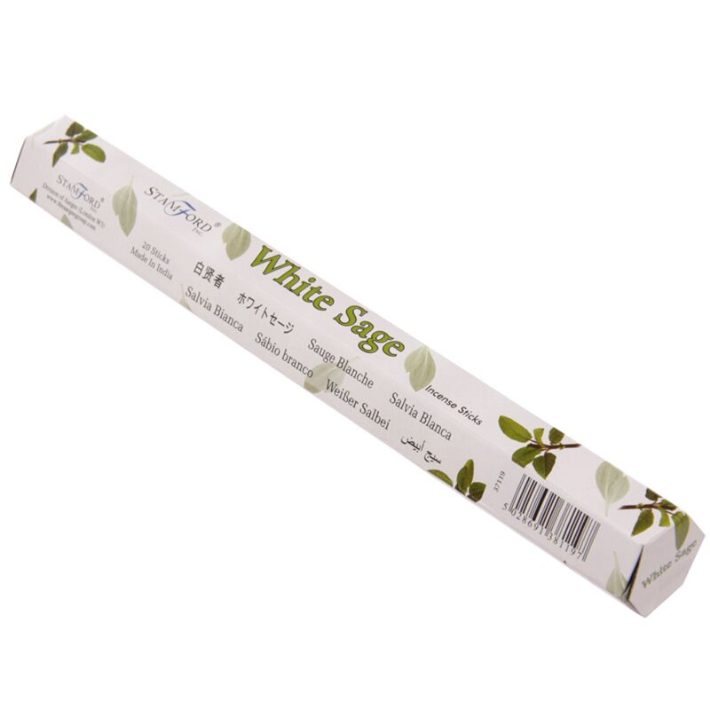 37119 witte salie - stamford premium hex wierook stokjes