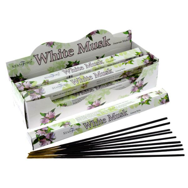 37109 witte musk - stamford premium hex wierook stokjes