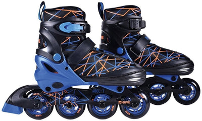 Move inline skates : stripes zwart blauw (562410) maat 34 37