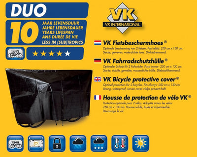 Vk duo fiets pyjama hoes overtrek zwart