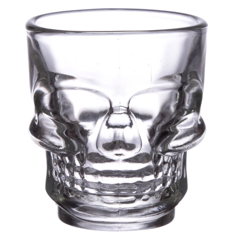 2 glazen shotglaasjes (60ml) - schedel