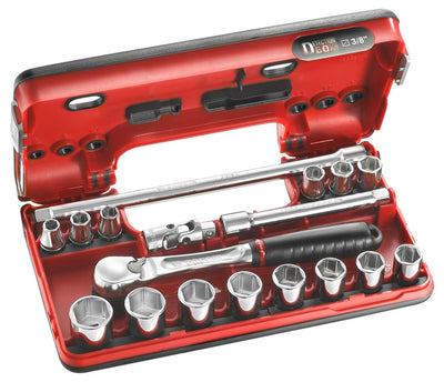 Facom compacte 3 8 doppenset 6-kant, met ratel met stofdichte kop - jl.dbox1pb
