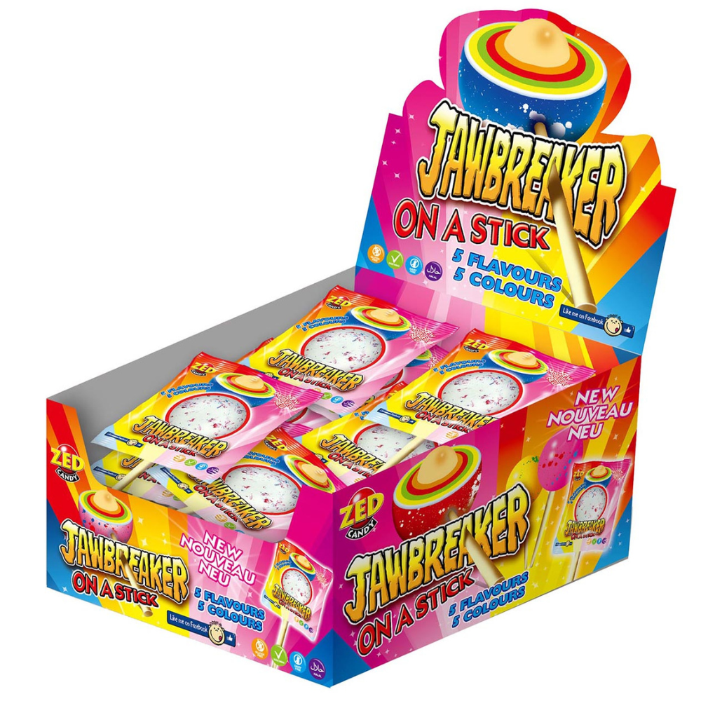 Zed candy jawbreaker on a stick (15 stuks)