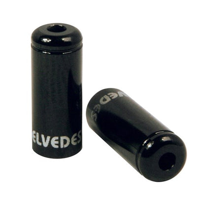 Pot Kabelhoedje Elvedes Zwart 5,0mm | Aluminium | 50 Stuks