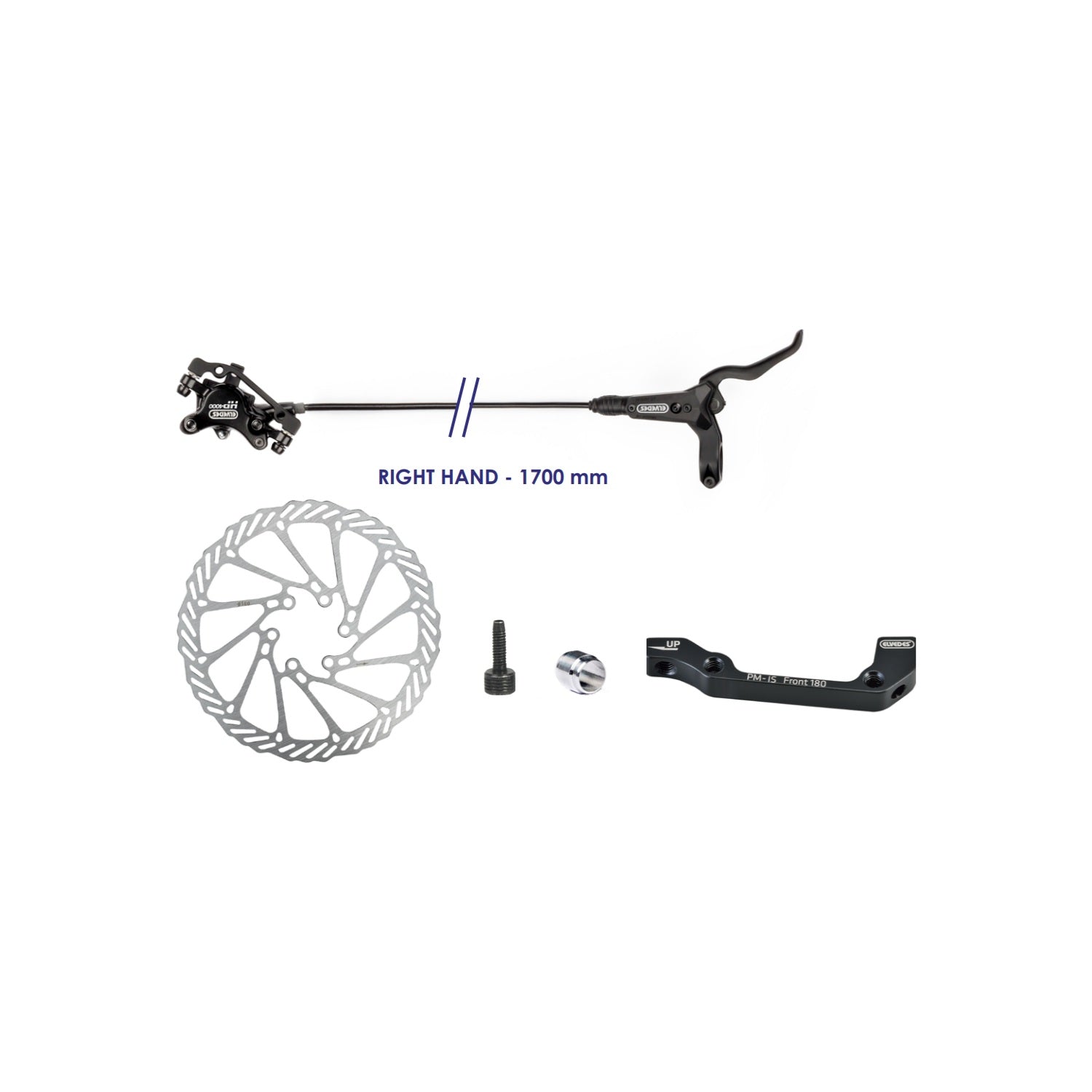 Elvedes schijfremsysteem hydr. 160mm HP4000 rechts 2018107
