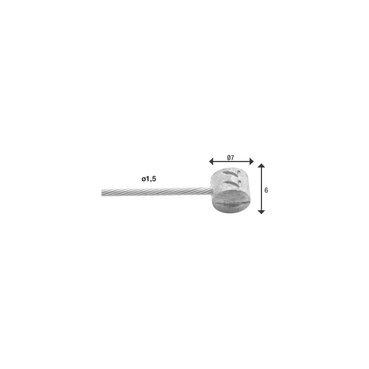Rem binnenkabels Elvedes 2250mm RVS Slick Ø1,5mm T-nippel (100 stuks)