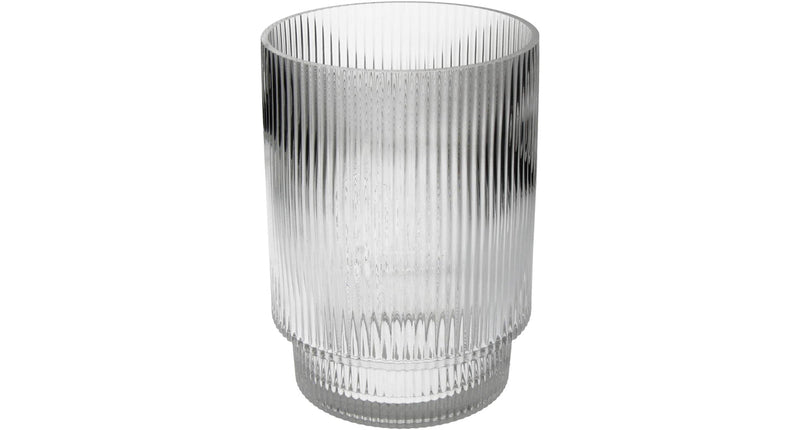 Hd vase stripe glass clear 16x16x22cm