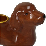 Kersten kandelaar dachshund dolomite bruin 19.8x7x13.7cm - afbeelding 2