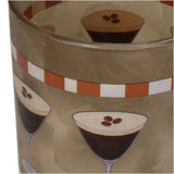 Kersten theelichthouder espresso martini glas beige 10x10x12.5cm - afbeelding 2