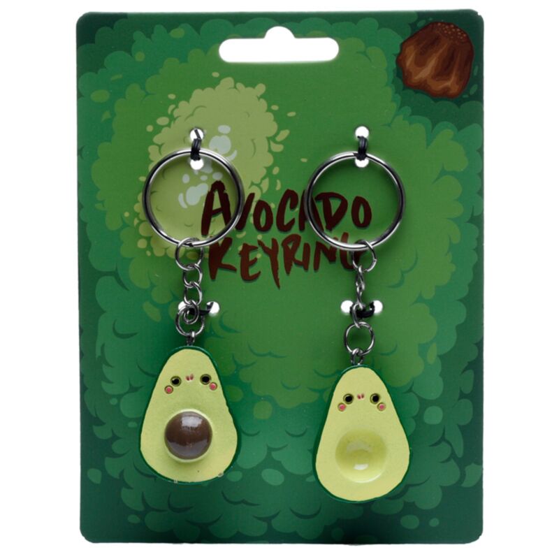 Kawaii avocado set 2 sleutelhangers