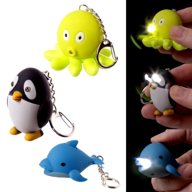 Octopus pinguïn dofijn led sleutelhouder