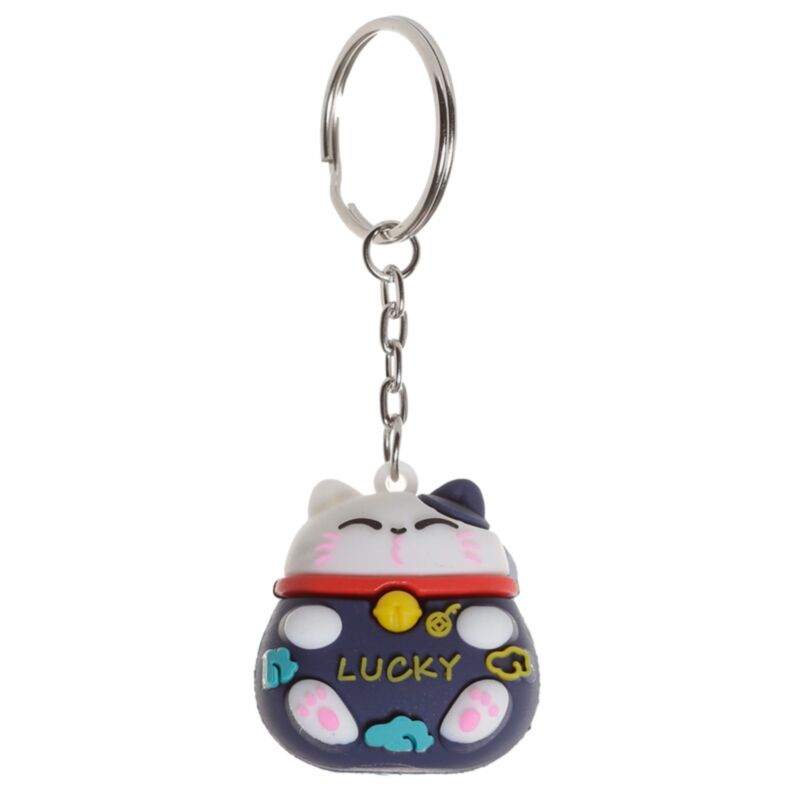 Maneki neko gelukskat 3d pvc sleutelhanger