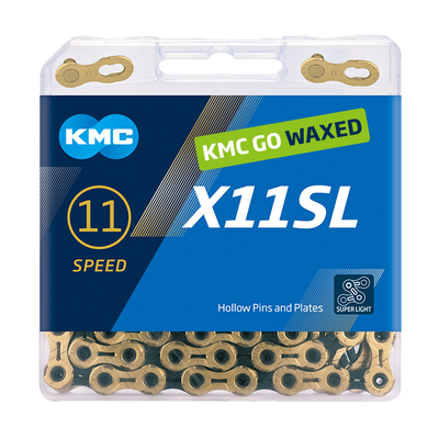 Kmc kette x11sl chain x11sl ti-n gold black waxed