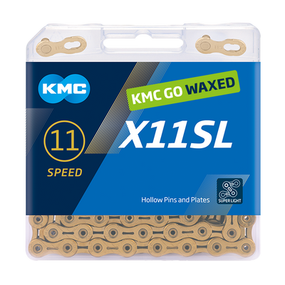 Kmc chain x11sl 118l box waxed 11-speed gold