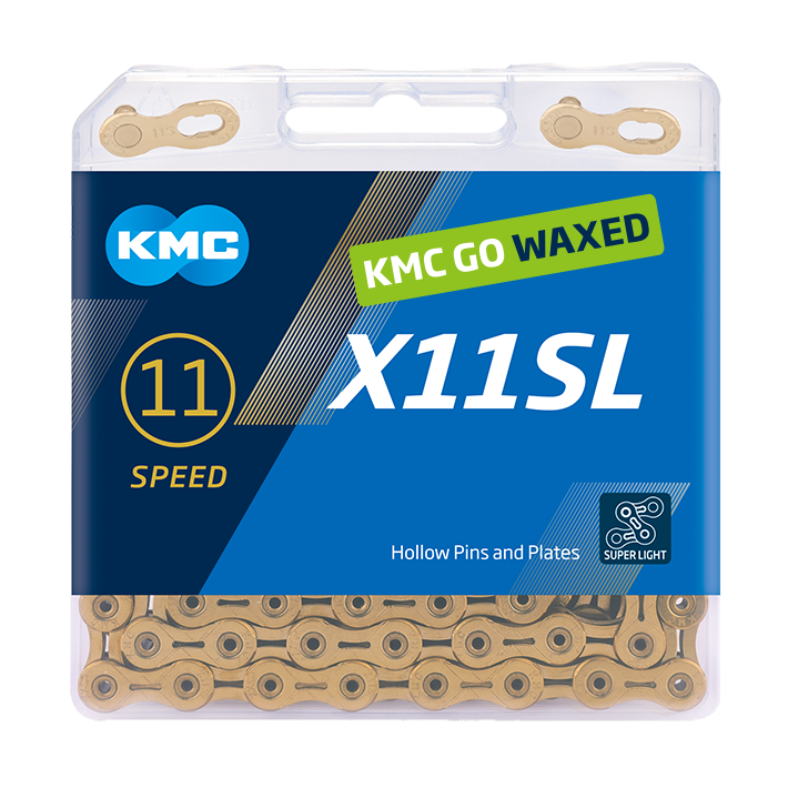 Kmc kette x11sl chain x11sl 118 links ti-n gold waxed