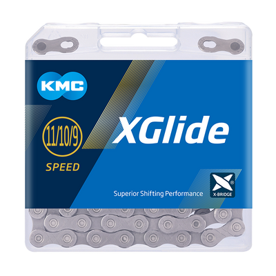 Kmc ketting x-glide 9 11v grijs 126s shimano cues