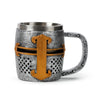 Decoratieve middeleeuwse ridder zilver- en goudkleur helm bierpul