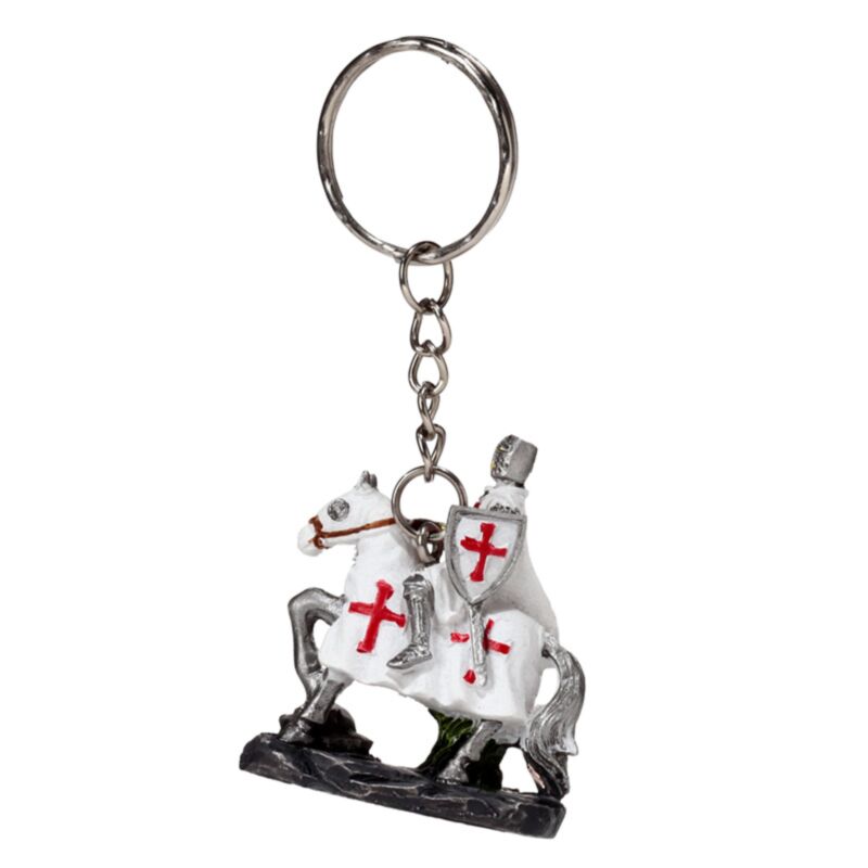 Kruistocht ridder te paard verdediger sleutlhanger
