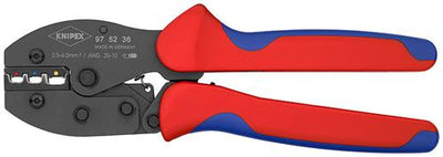 Knipex preciforce 97 52 36 sb krimptang (rood blauw, strippen, krimpen 0.5 - 6.0mm²)
