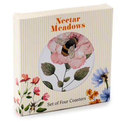 Nectar meadows bij bij set 4 onderzetters