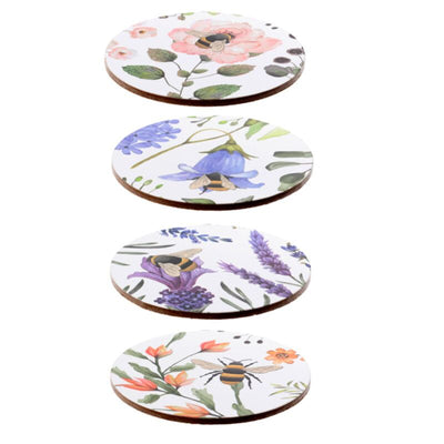 Nectar meadows bij bij set 4 onderzetters