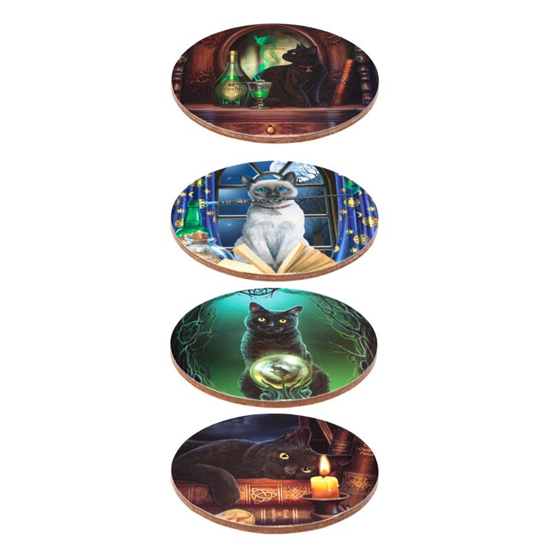 Lisa parker magische kat set 4 onderzetters