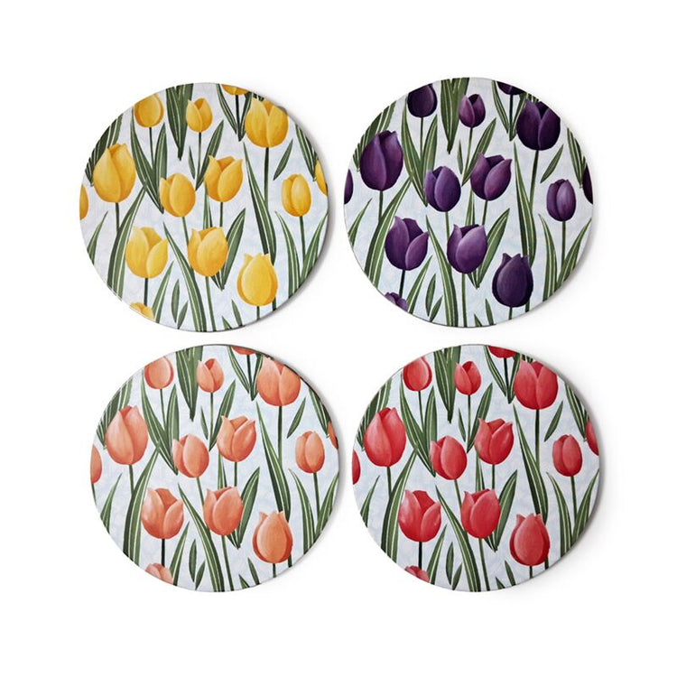 Tulpen set 4 onderzetters