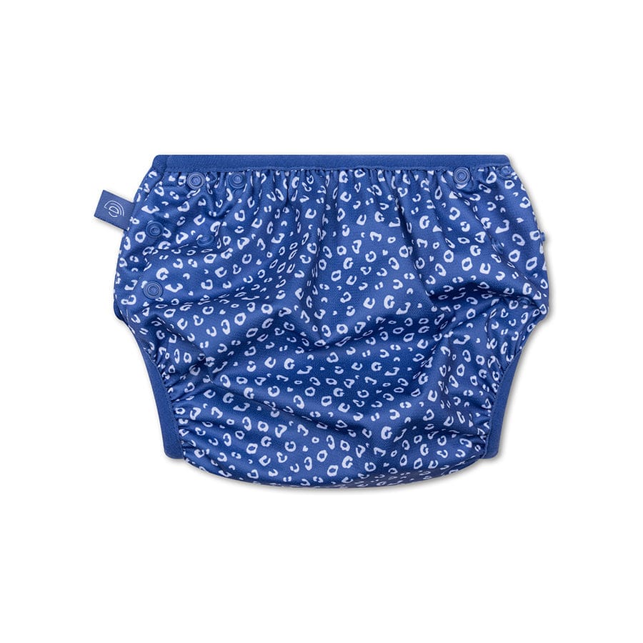 Leopard | blauwe wasbare zwemluier