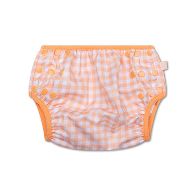 Sunset grid | oranje wit wasbare zwemluier