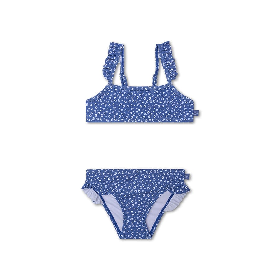 Leopard | blauw meisjes uv bikini