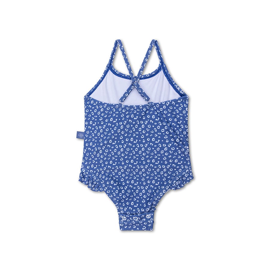 Leopard | blauw meisjes uv badpak