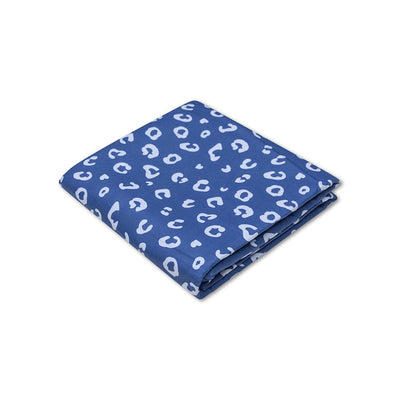 Leopard | blauwe microvezel handdoek 180 x 90 cm