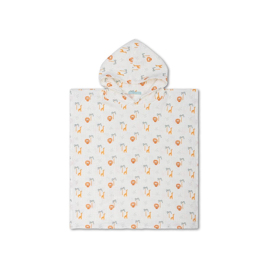 Jungle | meerkleurige hydrofiele strandponcho 65 x 65 cm