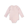 Sunset grid | oranje wit meisjes uv badpak met lange mouwen