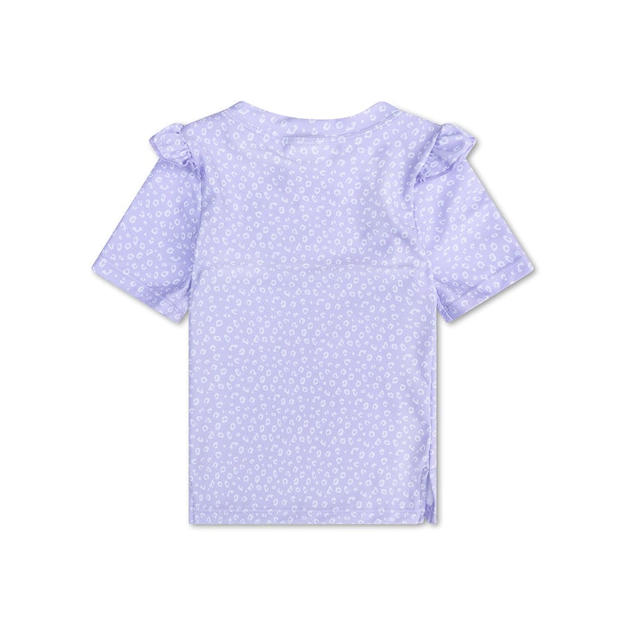 Leopard | lila uv zwemshirt met korte mouwen