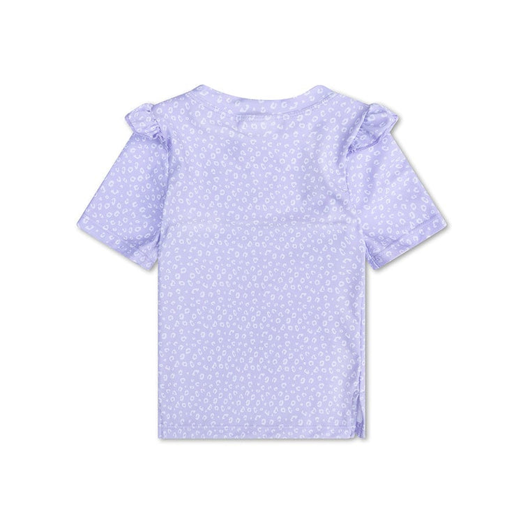 Leopard | lila uv zwemshirt met korte mouwen