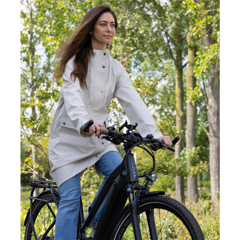 Mirage regenjas rainfall trenchcoat - maat xl - gemaakt van polyester soft touch - off white